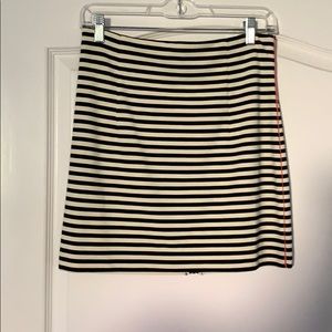 Black and White striped mini skirt